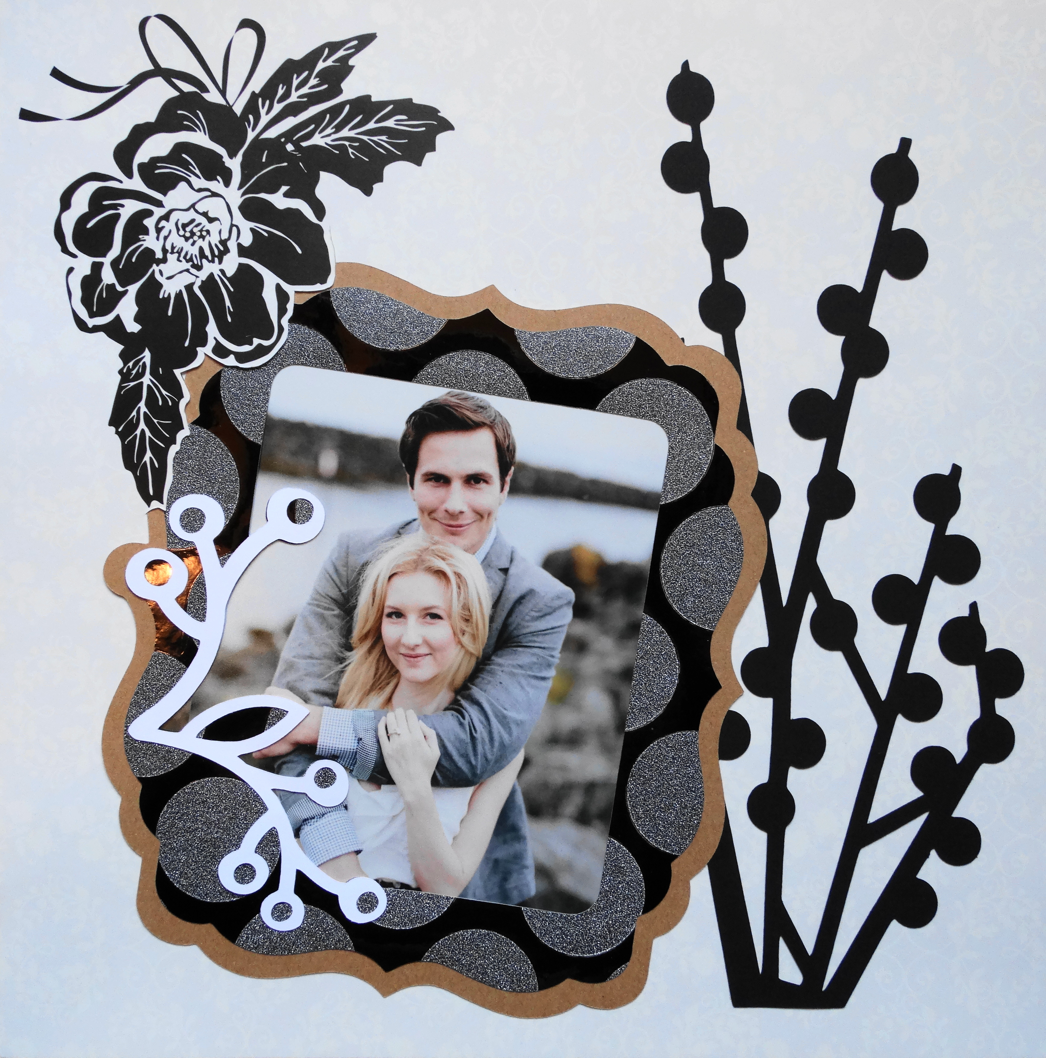 Wedding Scrapbook Layout Idea  Cover Page Using $1 SVG 